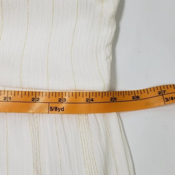 2X Andree by Unit White Sleeveless Dress Summer Tier Metallic Prairie - Picture 8 of 10